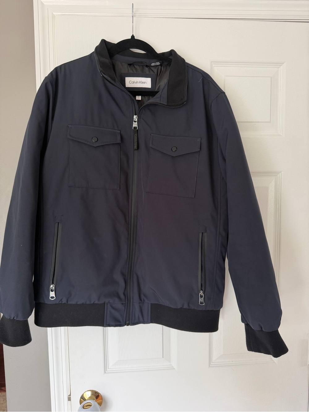 Calvin Klein Men’s Heavyweight Sorona Bomber Jacket Navy Blue L